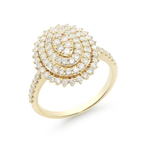 1.15 CTS CERTIFIED DIAMONDS 14K YELLOW GOLD RING SIZE