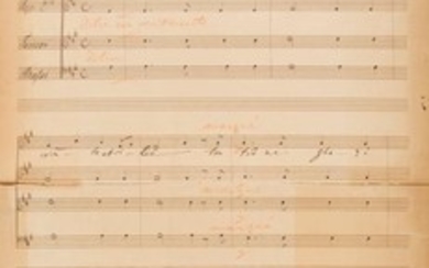 LISZT Franz (1811 1886). MANUSCRIT MUSICAL en part…