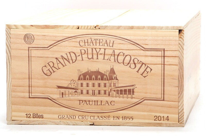 12 bts. Château Grand Puy Lacoste, Pauillac. 5. Cru Classé 2014 A (hf/in). Owc.