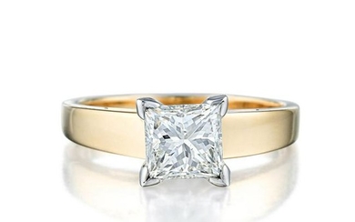 1.24-Carat Square Modified Brilliant-Cut Diamond Ring