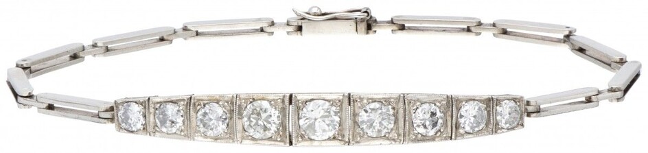 14K. White gold Art Deco bracelet set with approx. 1.39 ct. diamond.