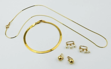 14KYG Necklace & Bracelet Set & Slide Accessories