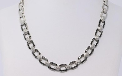 14Kt White Gold ( Black & White Diamonds) Necklace