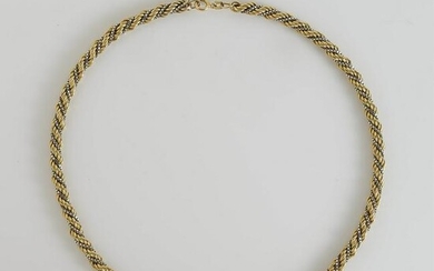 14k Yellow & White Gold Rope Twist Necklace