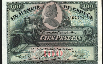 15 de julio de 1907. 100 pesetas. SC