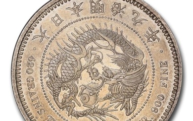 1876 Japan Silver Trade Dollar MS-61