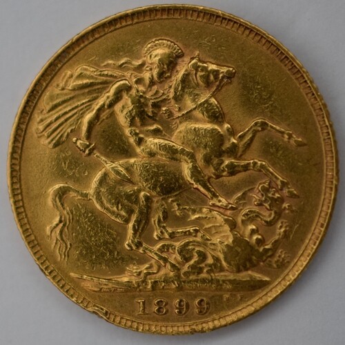 1899 Gold Full Sovereign - Queen Victoria - London Mint
