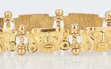 18K Yellow Gold Pre-Columbian Style Bracelet