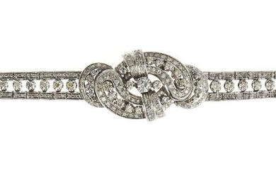 18kt white gold and diamond bracelet