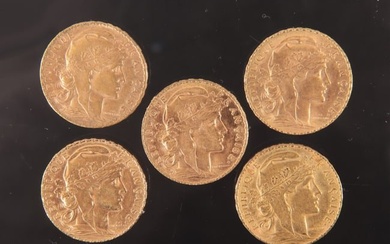 1907-1914 French 20 Francs Gold Coins