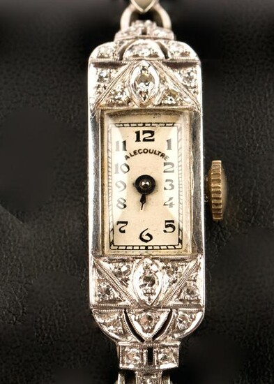 1920s Art Deco 14K White Gold & Diamonds Ladies Watch
