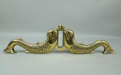 19th C. Brass Fish Form Tiller Arm.