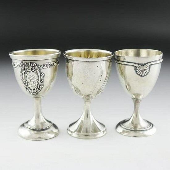 19th century French sterling silver wine glass