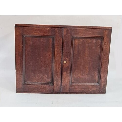 19th century mahogany collectors cabinet, the two panelled d...