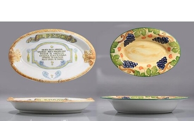 [2] Italian Ceramic Platters, Fish Platter and Fruit