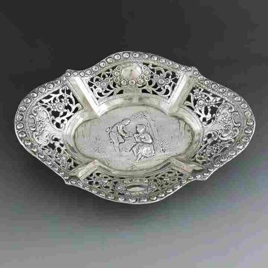 20th Century Rococo Rose Sterling Silver Compote