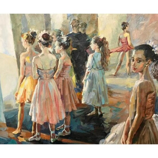 20thc Impressionist Oil Painting, Ballerinas