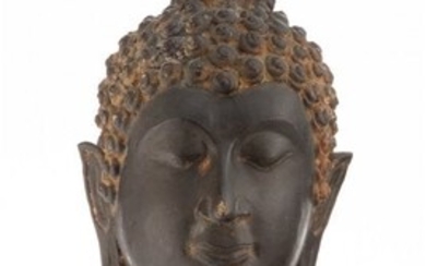 28068: A Thai Bronze Buddha's Head 14-1/4 x 7 inches (3