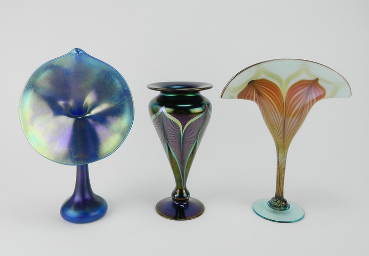 3 Art Glass vases