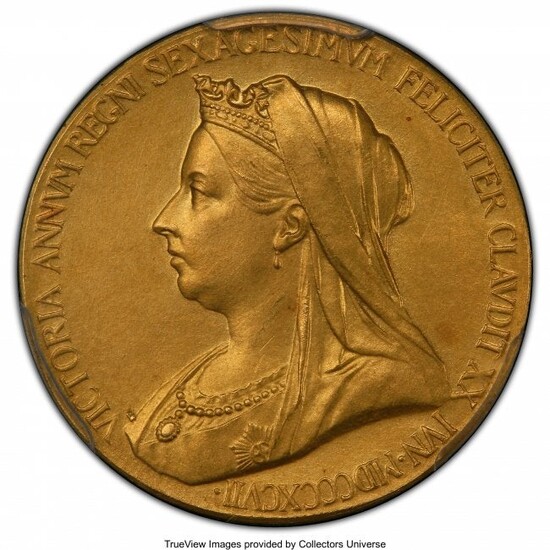31668: Victoria gold Specimen "Diamond Jubilee" Medal 1