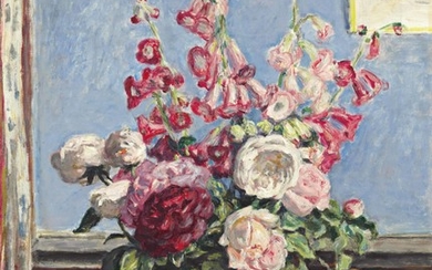 Albert Andre (1869-1954), Bouquet de roses et digitales
