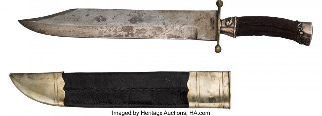 40268: Bowie Knife Marked J.D. Chevalier, New York.