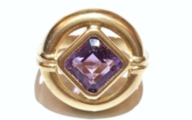 14K Gold ring set with Amethyst, W-...