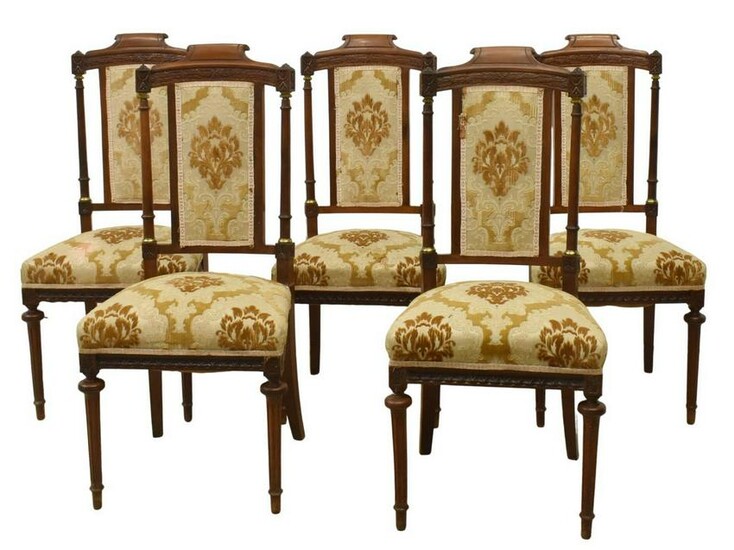 (5) LOUIS XVI STYLE UPHOLSTERED DINING CHAIRS