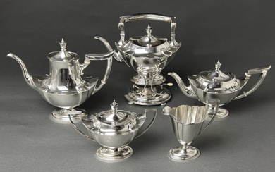 5 pieces sterling silver tea/coffee set, marked "STERLING PACAPPLIEDFAR"