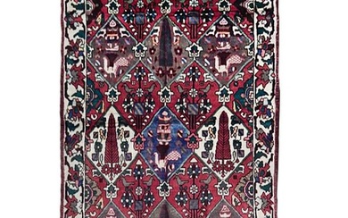 5 x 10 Sky Blue Semi Antique Persian Bakhtiari Rug