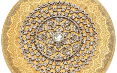 55268: Buccellati Diamond, Gold Compact Stones: Rose-c