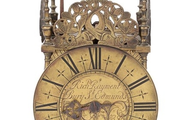 ~ A Brass Striking Lantern Clock, signed Richard Rayment, Bury...