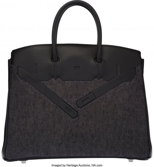 58068: Hermès Limited Edition 35cm Black Evercal