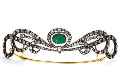 Emerald and diamond tiara, 19th century