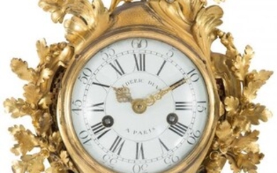 A French Louis XV Gilt Bronze Cartel Clock, mid