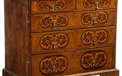 61068: A William and Mary Inlaid Chest of Drawers, circ