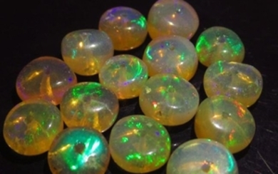 11.82 Ct Genuine 15 Ethiopian Drilled Round Opal Beads