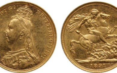 Australia, Victoria, Sovereign, 1891-S, Jubilee Head, MS62 PCGS
