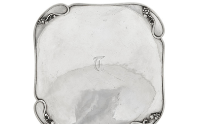 A Canadian sterling silver squared centerpiece dish