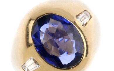 CARTIER - a Sri Lanka sapphire and diamond ring. The