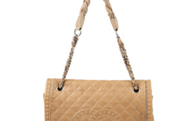 CHANEL - a beige chain detail handbag. View more details
