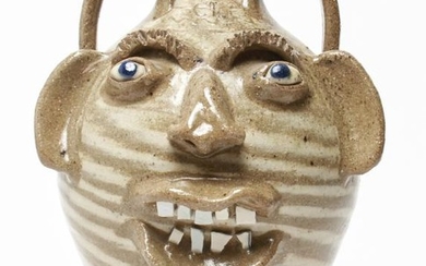 Charles Lisk Folk Art Pottery Face Jug