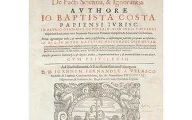 (Early Printing : Law) 1 Vol. Costa, Giovanni Batista....