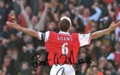 Football Tony Adams 16x12 signed colour photo pictured while Captain of Arsenal F. C. Good Condition. All signed pieces come...