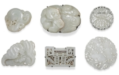 A GROUP OF SIX JADE CARVINGS, 18TH-19TH CENTURY