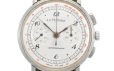 Lemania. A stainless steel manual wind chronograph wristwatch
