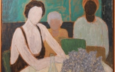 Margaret Marks "Three Figures" Oil on Board