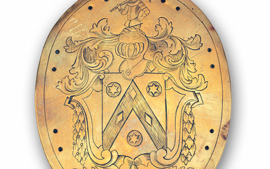 A mid-18th century brass cloak badge, probably Scottish, circa 1740