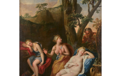 Nicolas FOUCHE (Troyes 1653 - Paris 1733) Diane endormie surprise...