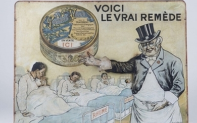 PASTILLES VALDA "La chambre des malades" Voici le vrai remède, illustration signée Georges Grellet. Présentoir automate mécaniqu...
